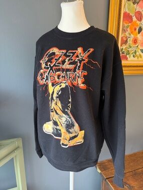 Ozzy Osbourne Black Graphic Crewneck Sweatshirt